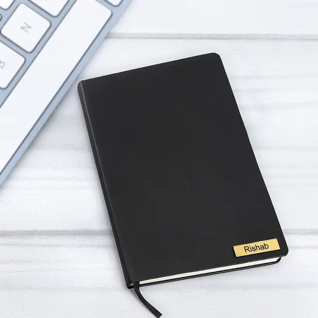 Personalized Black Hard Cover Notebook
