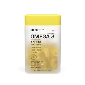 Ace Blend Outshine Omega 3 Fish Oil 60 Softgels | 1650mg Fish Oil with 743mg EPA & 528mg DHA | 4X Strength | No Fishy Burps | Supports Heart, Brain, Joint & Eye Health | For Men & Women