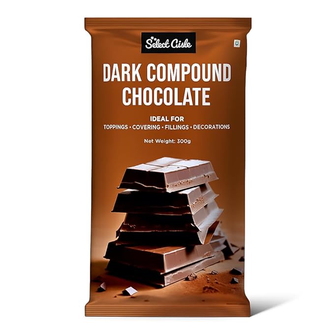 The Select Aisle Dark Chocolate Compound Slab 500g | Rich Compound Chocolate for Baking, Frosting, Cake Decoration, Desserts & Chocolate Making