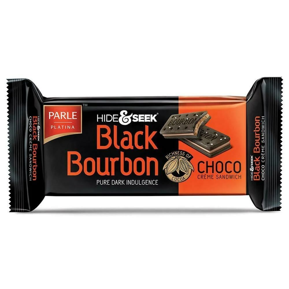 Parle Hide & Seek Black Bourbon Choco Crème Sandwich Biscuits 100g