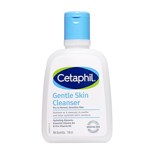 Cetaphil Gentle Skin Hydrating Face Wash 118ml | Hydrating Cleanser for Dry to Normal Sensitive Skin | Niacinamide, Vitamin B5 & Glycerin | Soap Free, Sulphate Free & Paraben Free