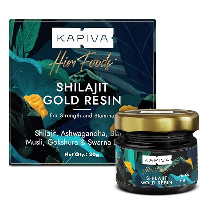 Kapiva Shilajit Gold Resin 20g | 100% Ayurvedic Shilajit with 24K Gold | 500mg per Serving | Supports Strength, Stamina & Energy