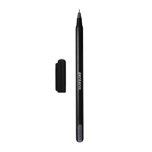 Linc Pentonic black gel pen with 0.6 mm fine tip for smooth writing, clean handwriting and everyday office or school use.