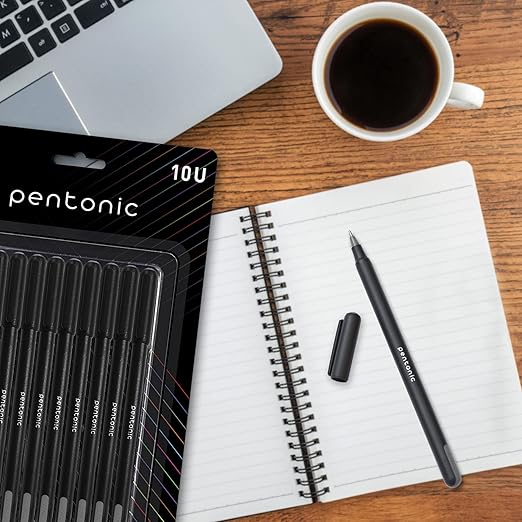 Linc Pentonic black gel pen used for note taking, office work, school assignments, college writing and everyday professional use.