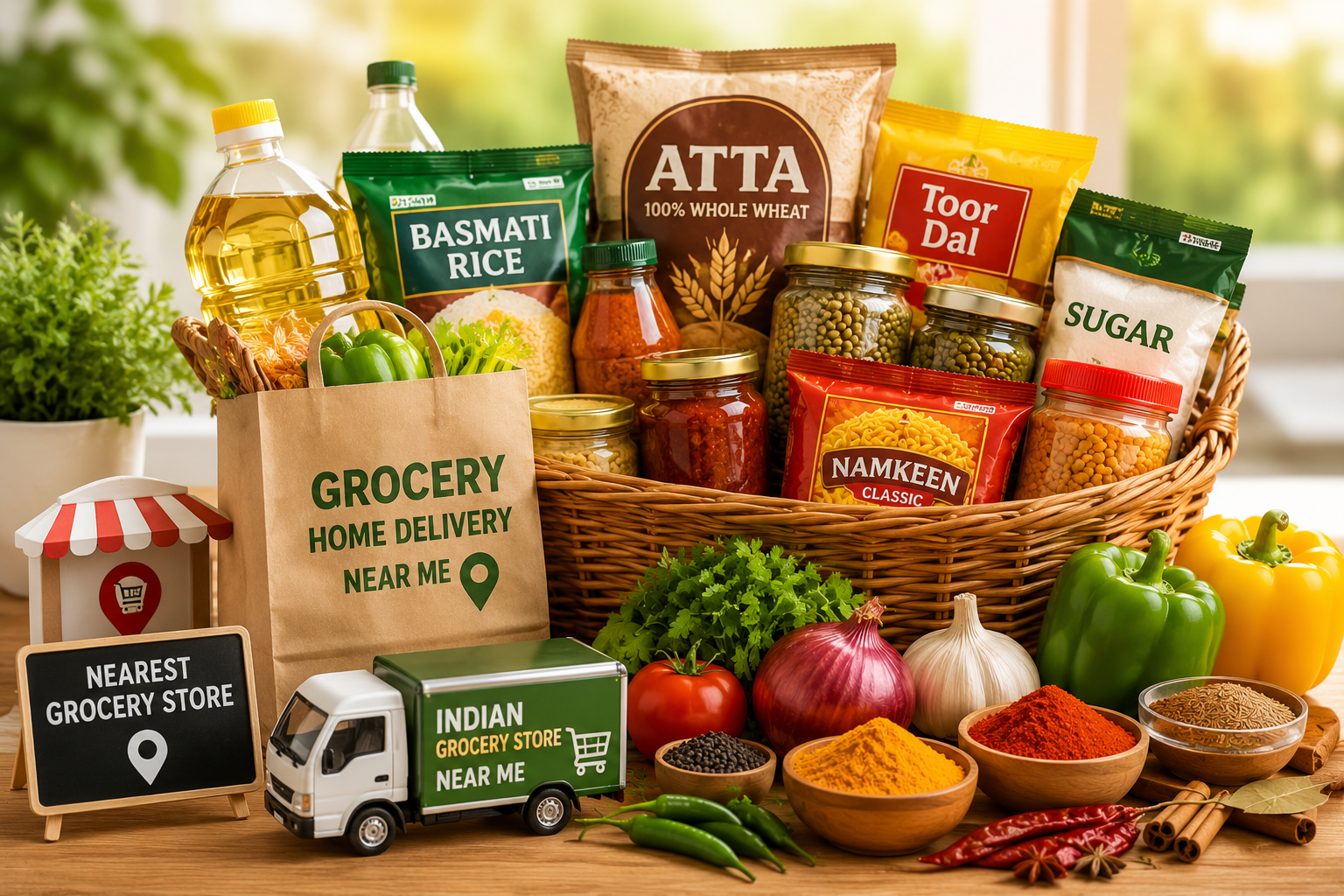 Grocery Home Delivery Near Me with fresh grocery products from PoojaMegaMart, your trusted Indian Grocery Store Near Me and Nearest Grocery Store for online shopping.