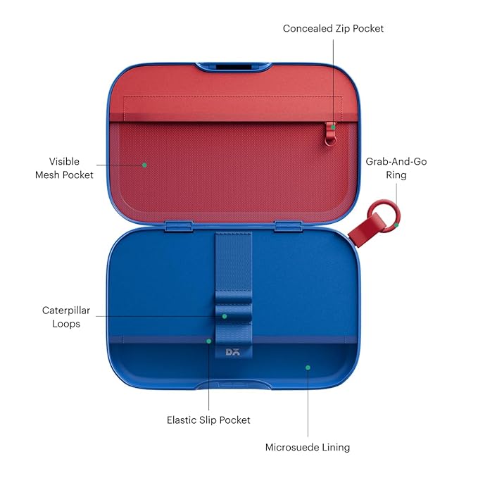 DailyObjects tech organiser with mesh pocket zip pocket elastic loops microsuede lining