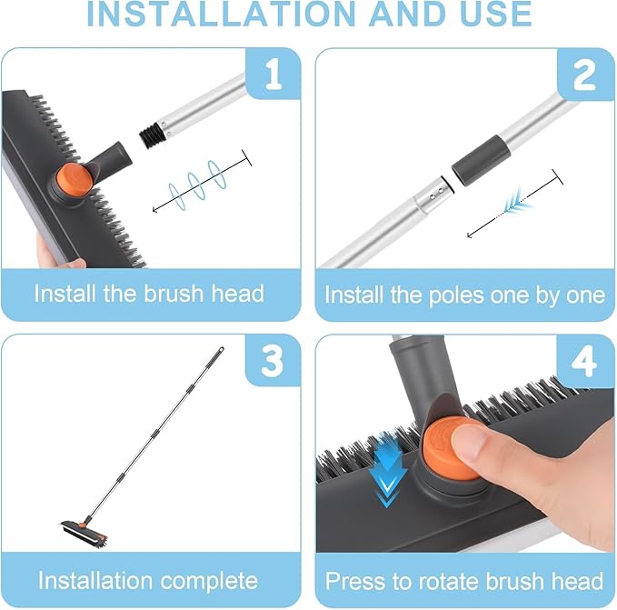 360 degree rotating bathroom cleaning brush
